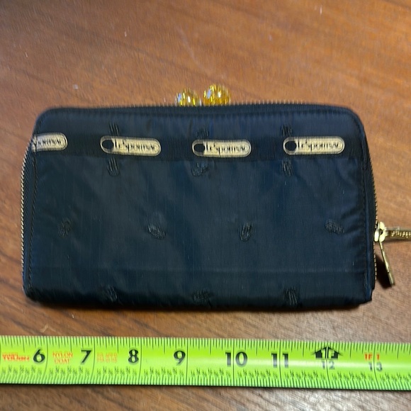LeSportsac Black Wallet with Gold Zipper - Picture 1 of 5